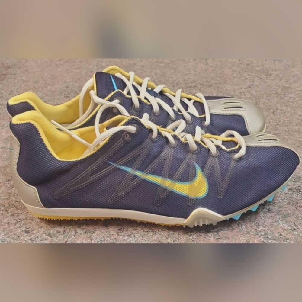 Nike Bowerman‎ size 7 yellow/blue track and field cleats/sneakers - Picture 8 of 8